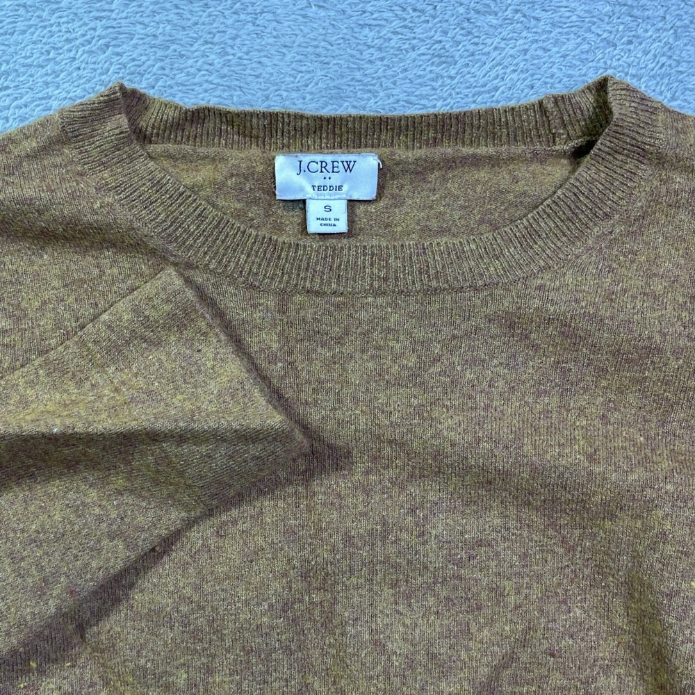 J.Crew Teddie Sweater Womens Size S Brown Crew Neck Long Sleeve Knit Top